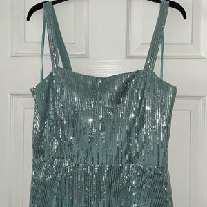 Teal Sequin Prom Dress Size 13
